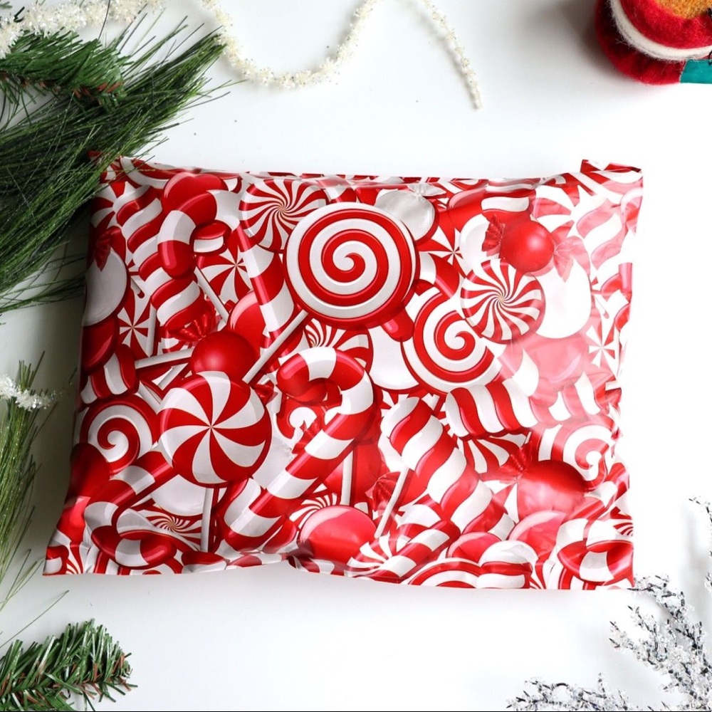 50 10X13 Poly Mailers, Candy Cane  Envelopes PRICE IS FIRM - Picture 5 of 6